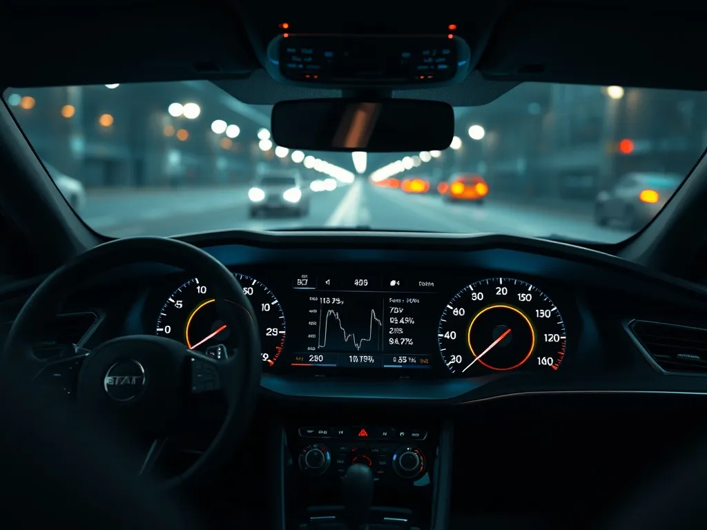 A high-end modern car interior dashboard with digital displa